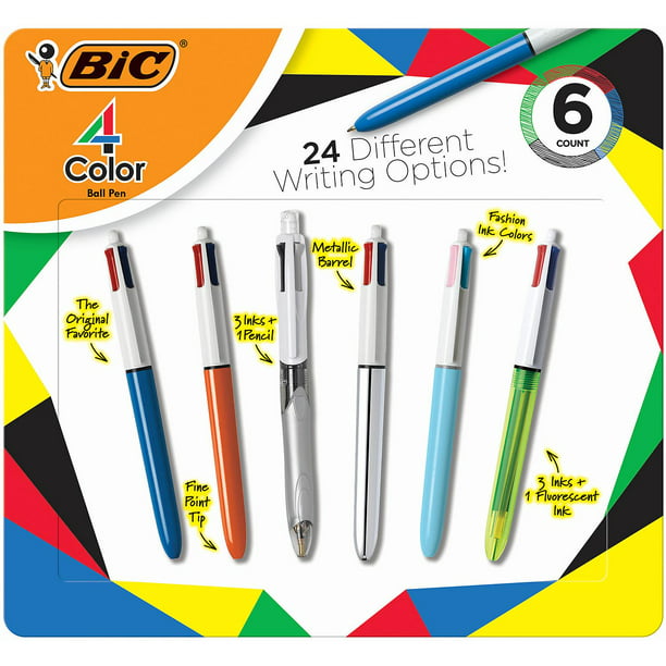 Multi-color 6 in 1 Color Ballpoint Pen Ball Point Pens Kids Supply Office A6H5 